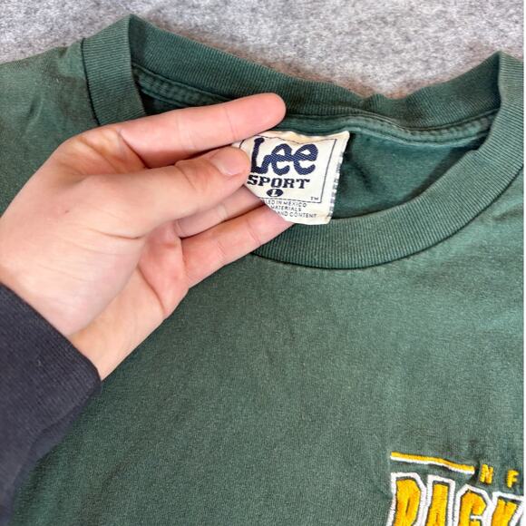 Vintage Lee Sport Green Bay Packers Shirt Large NFL Football Sports Retro Tee - Picture 5 of 7